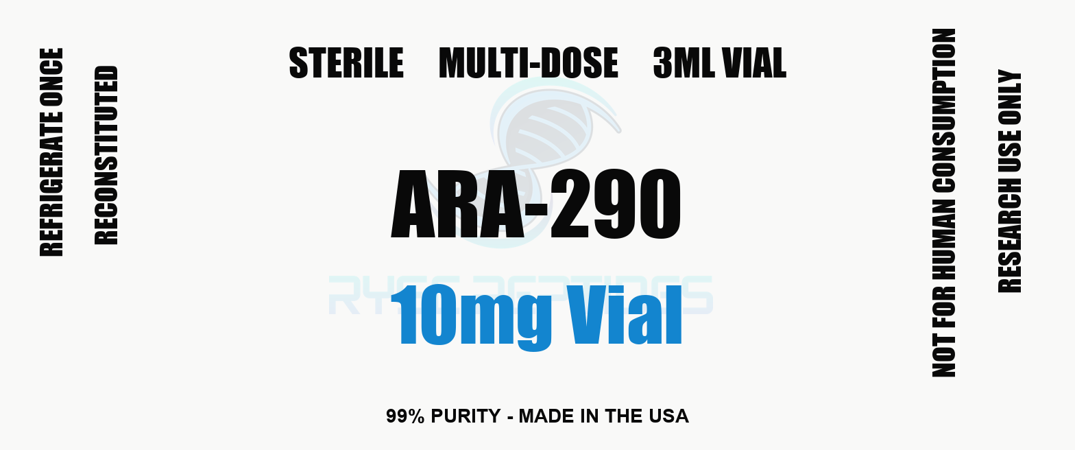 ARA-290 10mg Vial research compound label - Ryse Peptides