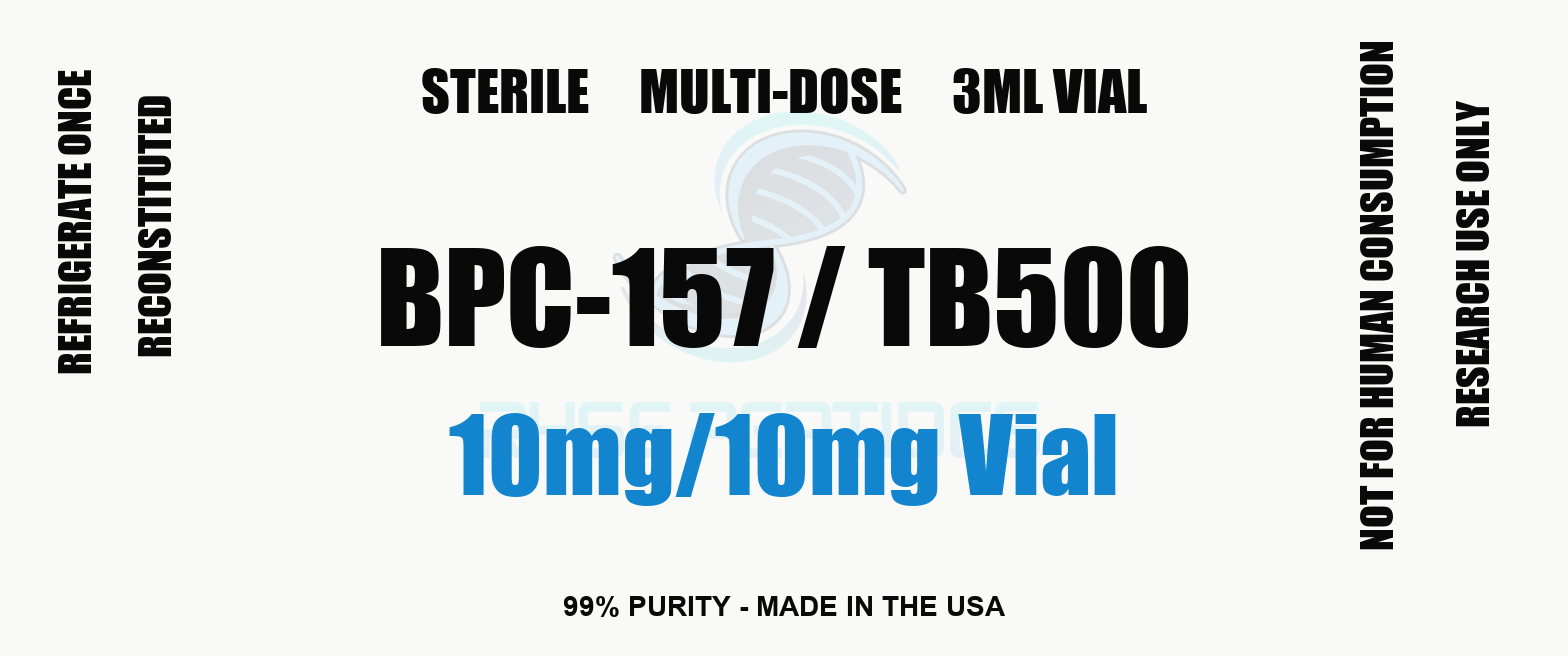 BPC-157 / TB500 10mg / 10mg Vial research compound label - Ryse Peptides