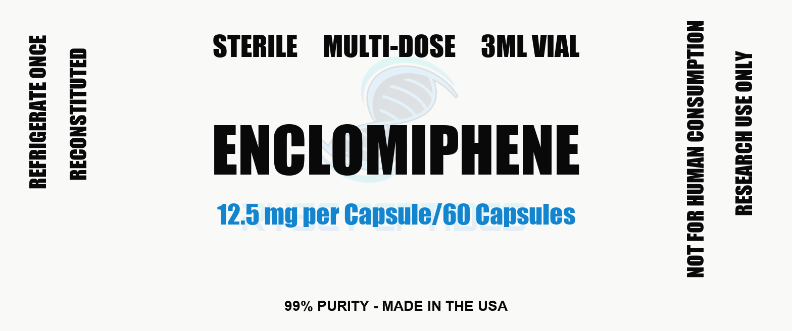 Enclomiphene 12.5 MG per Capsule / 60 Capsules research compound label - Ryse Peptides