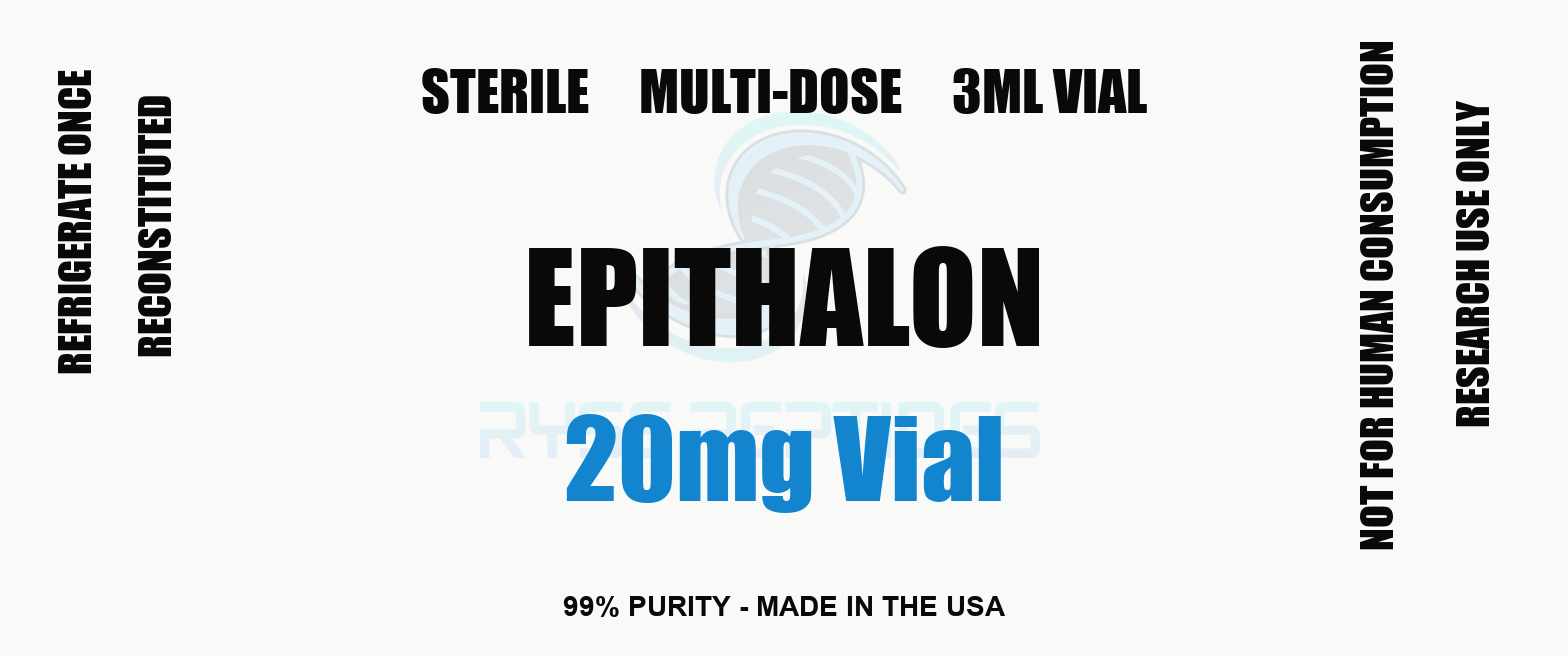 Epithalon 20mg Vial research compound label - Ryse Peptides