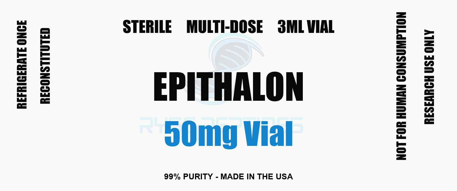 Epithalon 50mg Vial research compound label - Ryse Peptides