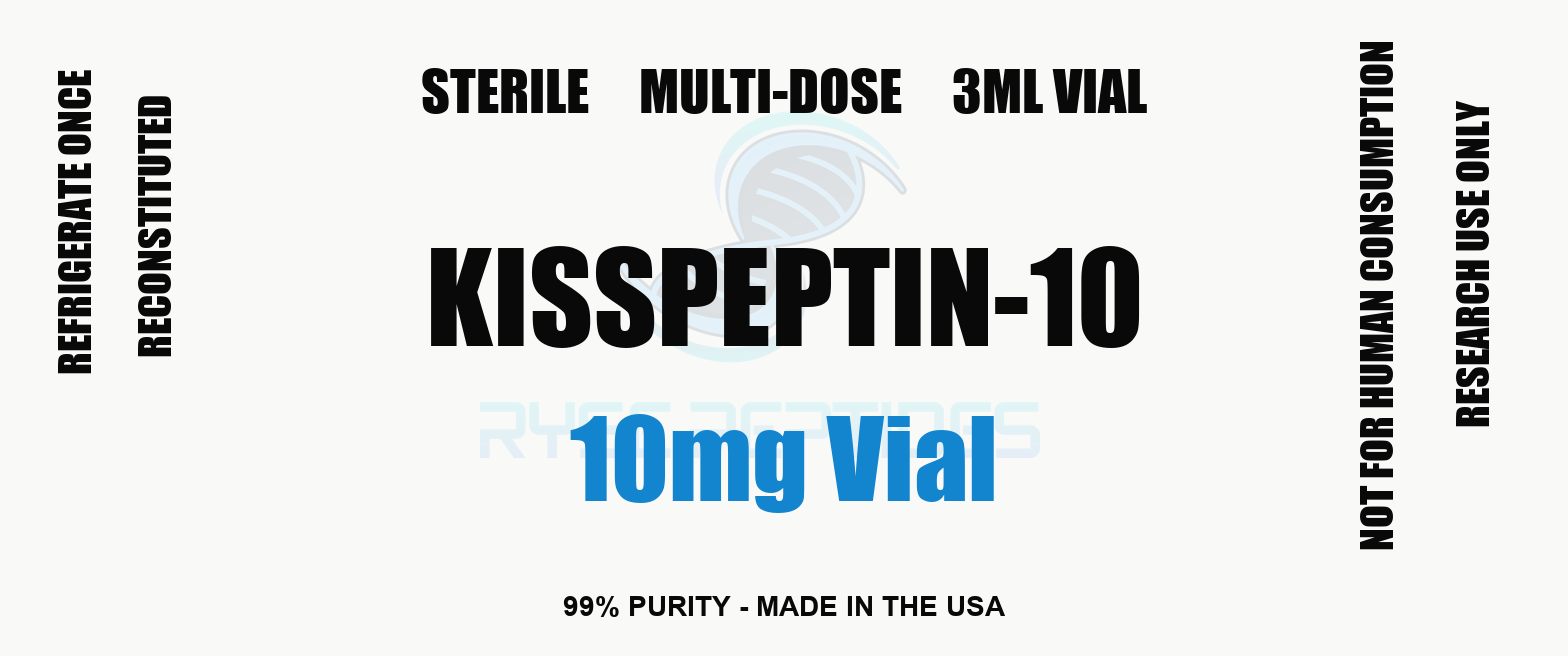 Kisspeptin-10 10mg Vial research compound label - Ryse Peptides