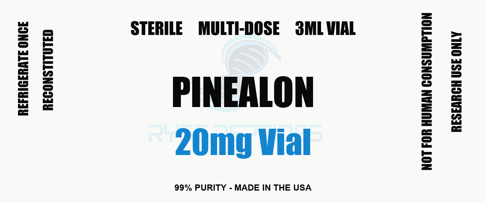Pinealon 20mg Vial research compound label - Ryse Peptides