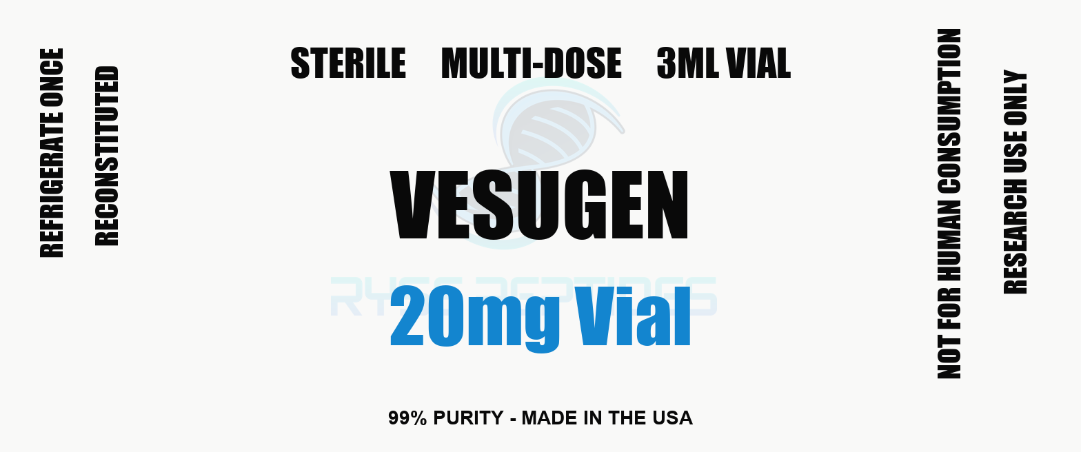 Vesugen 20mg Vial research compound label - Ryse Peptides